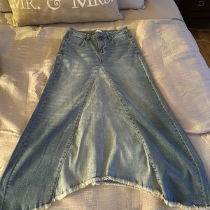 WashLab long denim skirt